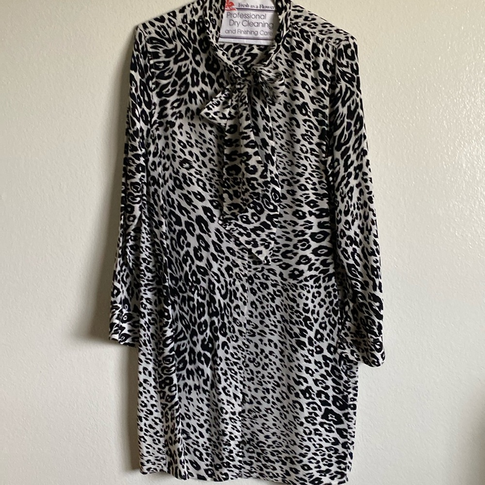 Equipment leopard print silk shirt dress